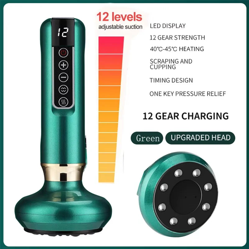 Electric Multi-Functional Meridian Heating Device with Negative Pressure Absorption Compressor for Pain Relief and Body Wellness