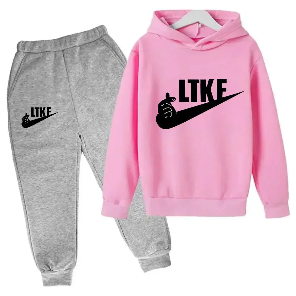 Hot Brand Designer Print Children Sport Hoodie+Pant Suit 2pcs Set Kids Boy Girl Clothing Spring Autumn Casual Fashion Tracksuit