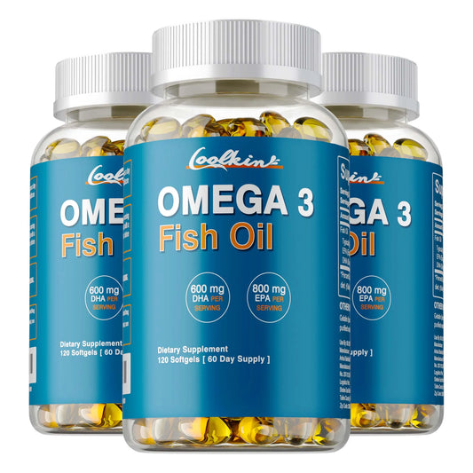Omega 3 Fish Oil - with DHA & EPA - Supports Brain, Nervous System, Cardiovascular, Skin Health, Antioxidant - 120 Capsules