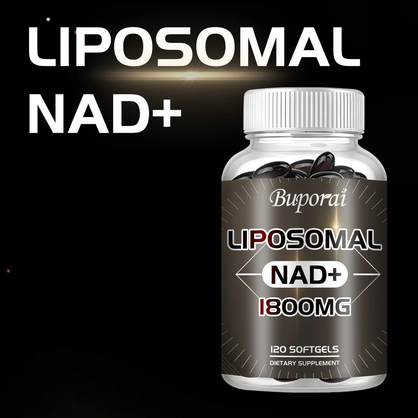 Liposomal NAD Supplement - Anti-aging, Replenish Energy and Focus, Support Cell Repair, Promote Metabolism - 120 Capsules
