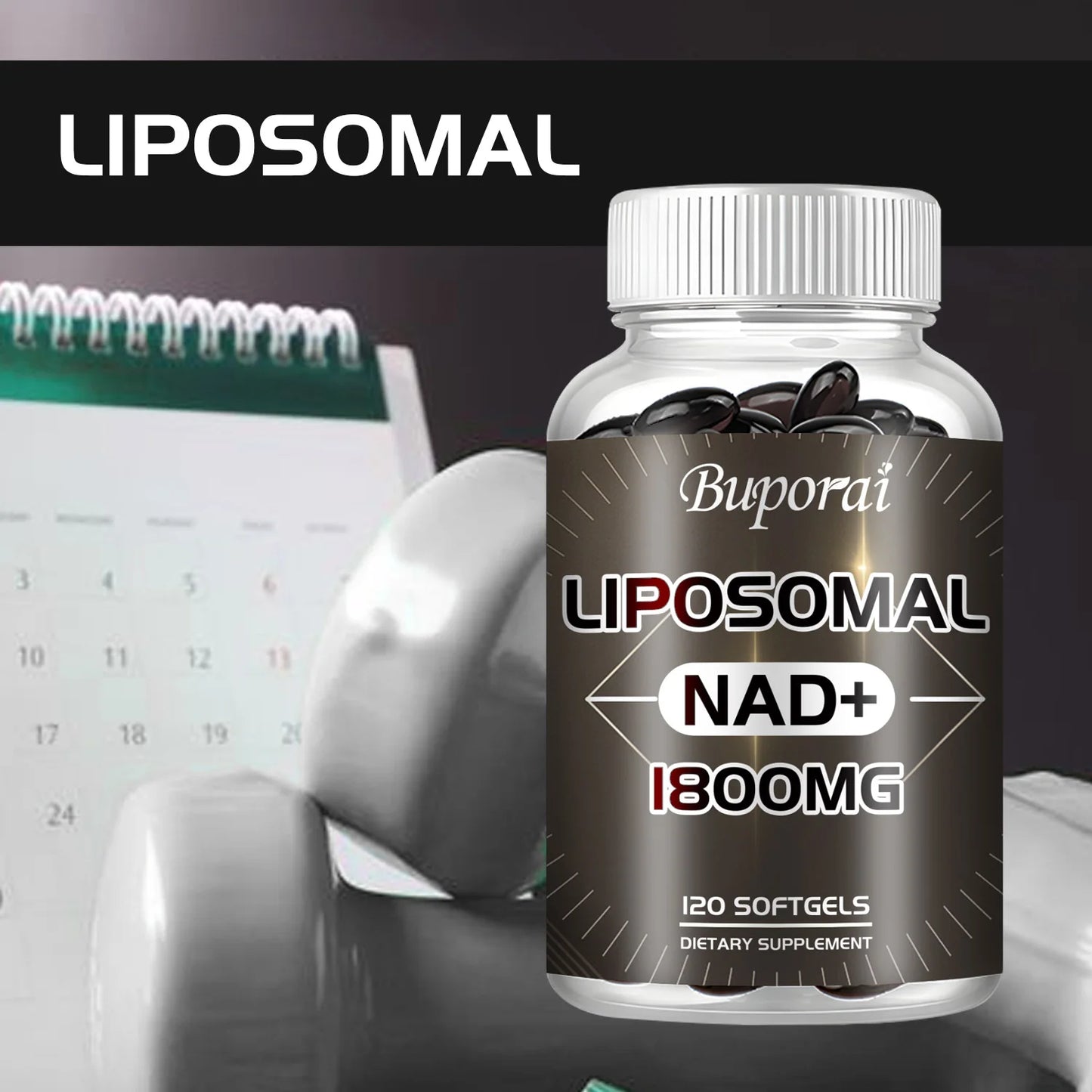 Liposomal NAD Supplement - Anti-aging, Replenish Energy and Focus, Support Cell Repair, Promote Metabolism - 120 Capsules