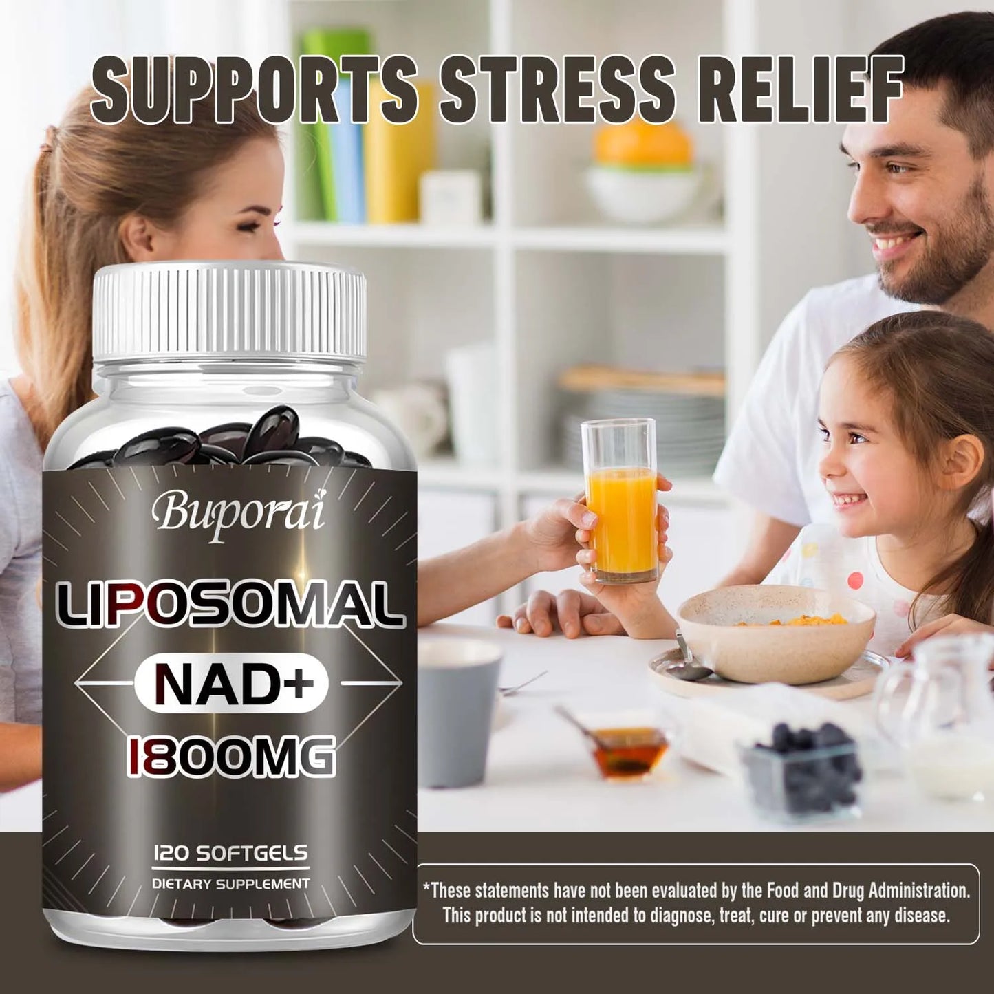 Liposomal NAD Supplement - Anti-aging, Replenish Energy and Focus, Support Cell Repair, Promote Metabolism - 120 Capsules