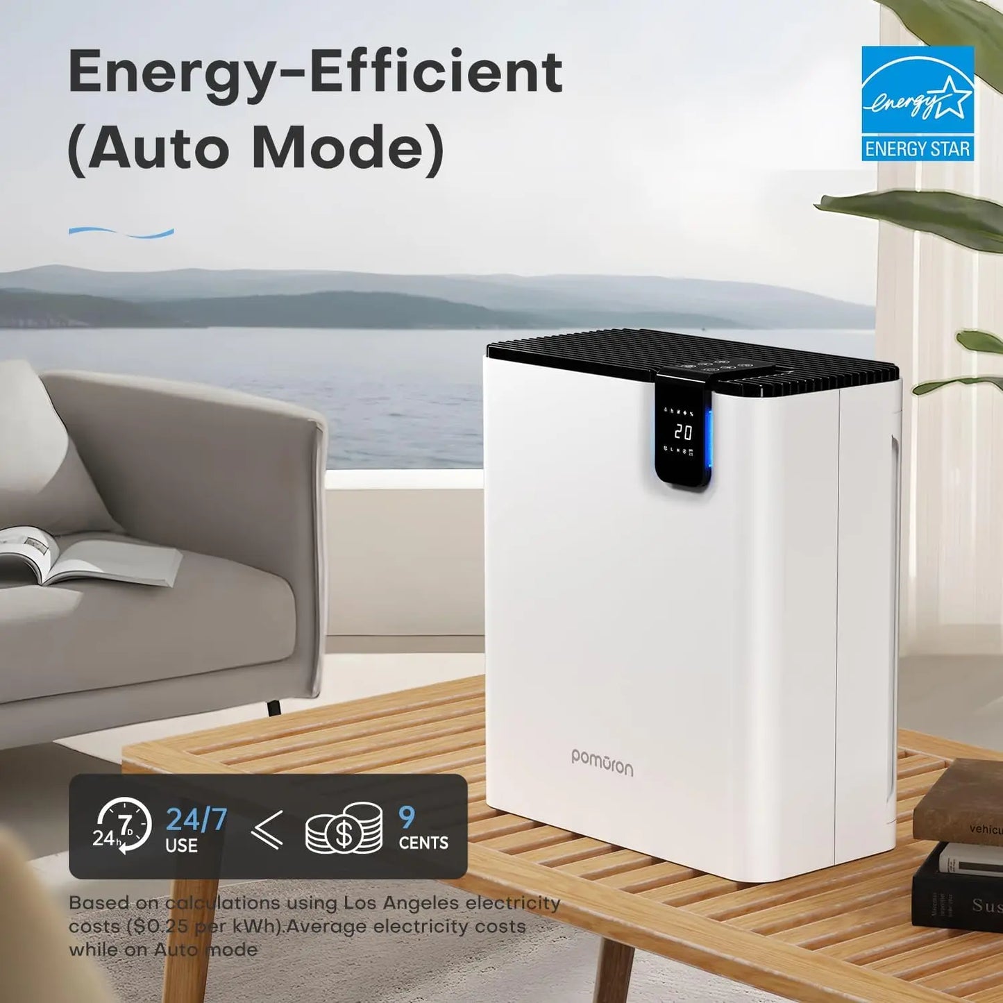 AROEVE Air Purifier 2500Ft² Coverage for Bedroom with Filter H13 HAPA Dual Purification Smart Auto Function CADR Timing Setting