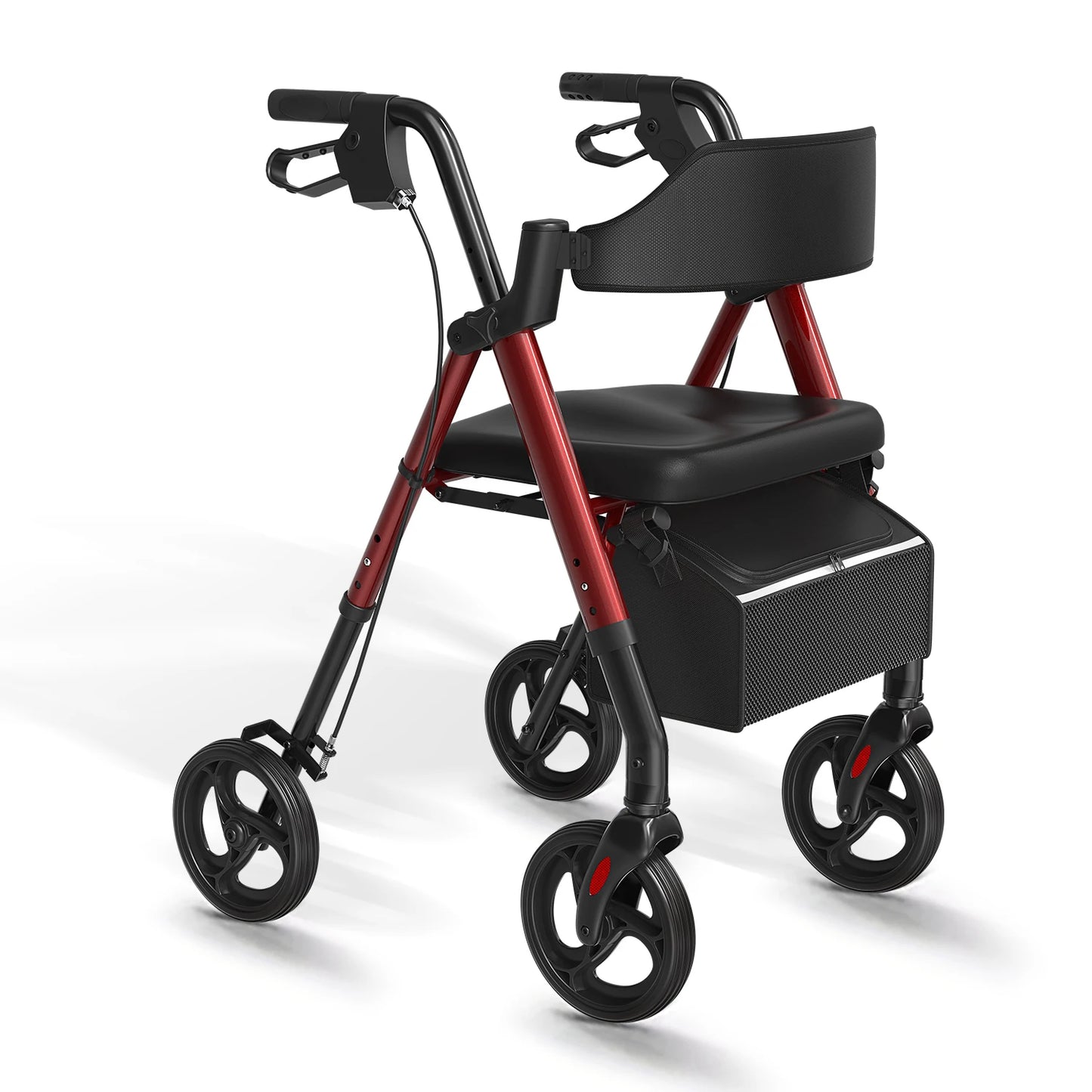 MaiDeSiTe Rollator Walkers For Seniors, Foldable Walker With Seat, Rollator Walker With Durable Aluminum, 8" Big Wheels For All