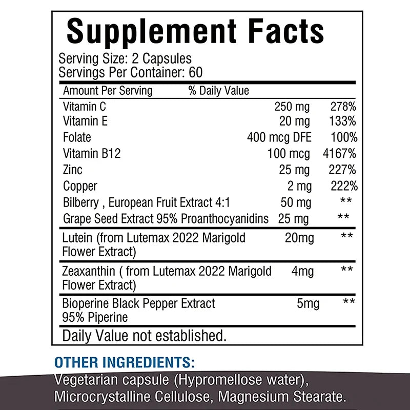 Lutein Ester - Contains Lutein and Zeaxanthin To Protect Eye Health, Reduce Eye Fatigue  & Support Healthy Vision - 120 Capsules