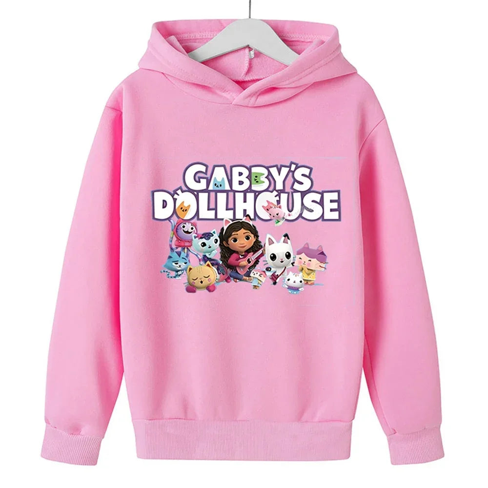 Kids Gabby Cats Hoodie Toddler Girls Gabbys Dollhouse Clothes Baby Boys Long Sleeve Sweatshirt Sets Autumn Children's Clothing