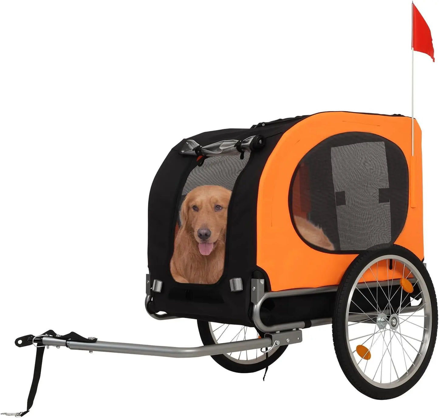 Large Dog Bike Trailer 88Lbs Capacity Pet Bicycle Carrier Foldable Oxford Fabric Universal Coupler with Quick Release Wheels