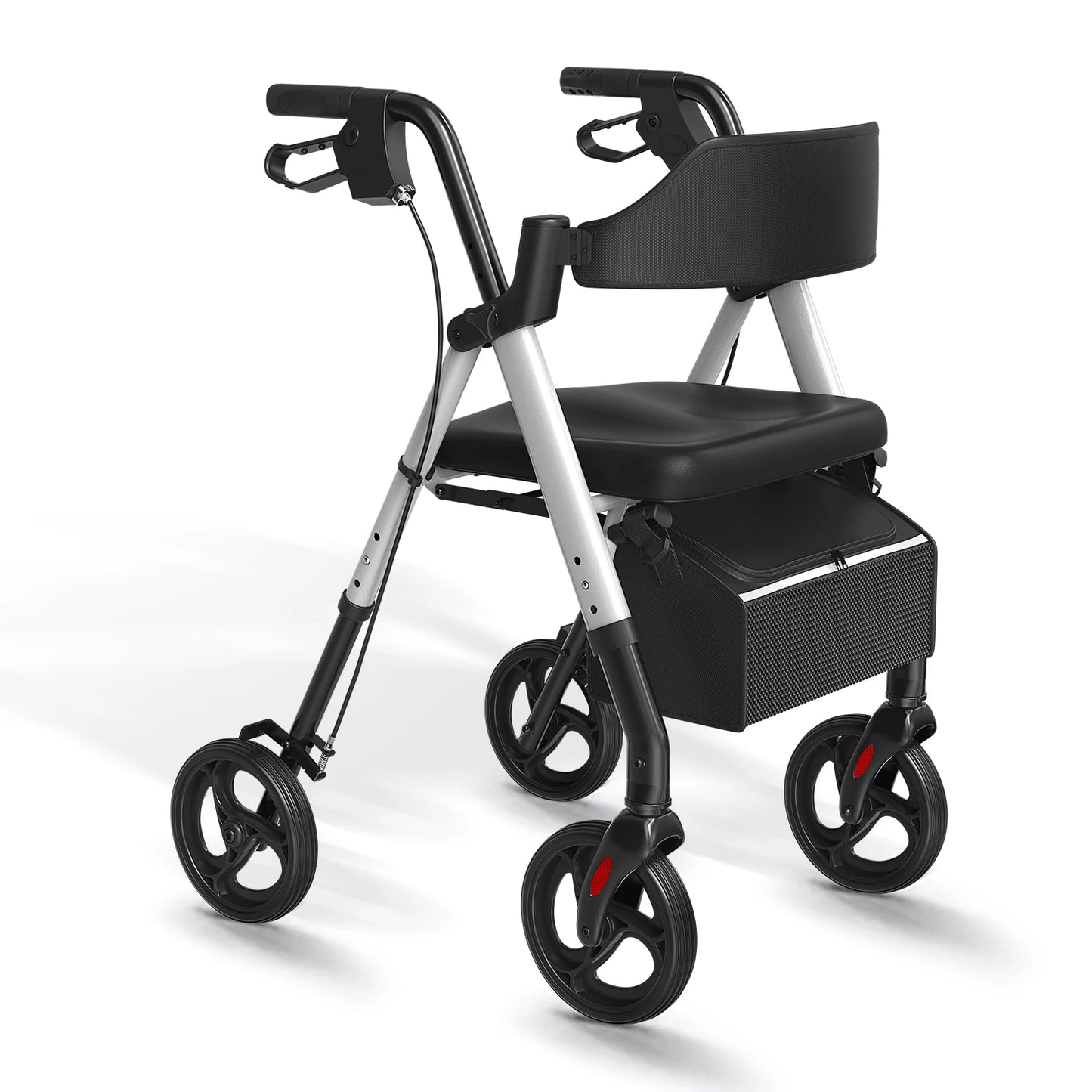 MaiDeSiTe Rollator Walkers For Seniors, Foldable Walker With Seat, Rollator Walker With Durable Aluminum, 8" Big Wheels For All