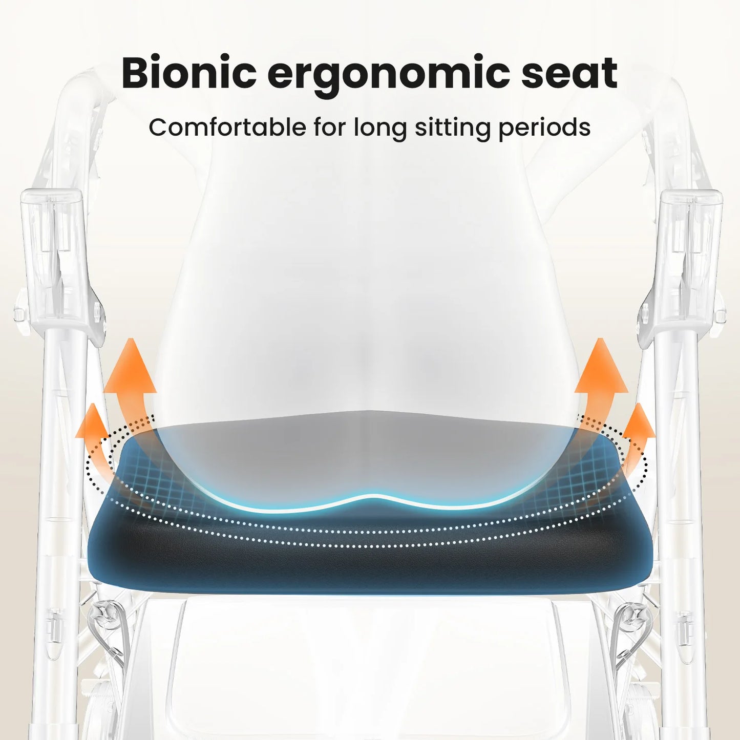 MaiDeSiTe Rollator Walkers For Seniors, Foldable Walker With Seat, Rollator Walker With Durable Aluminum, 8" Big Wheels For All