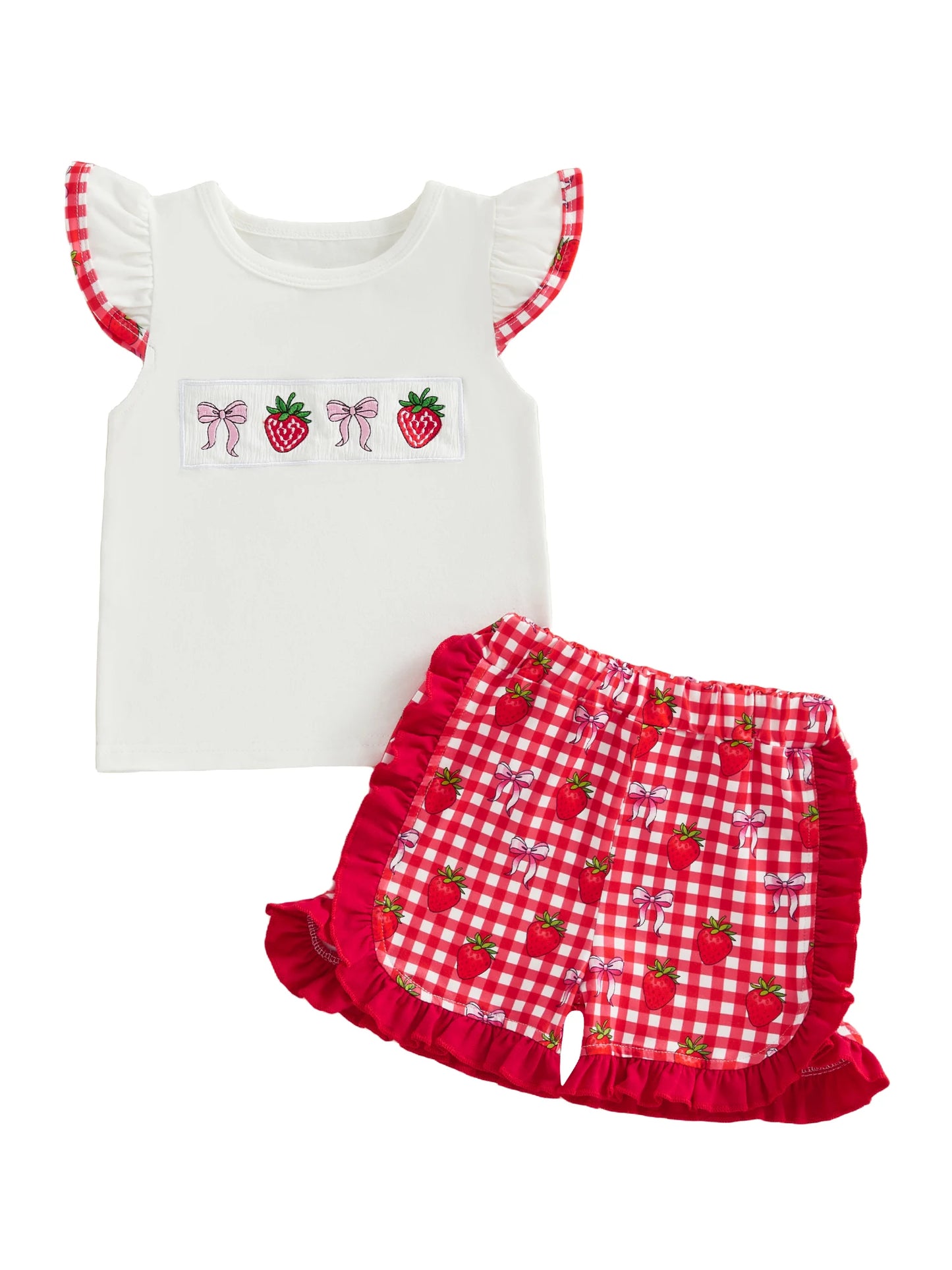 Adorable Baby Girls Floral Print Ruffle Sleeve Tunic Top and Denim Shorts Set for Summer Beach Outings