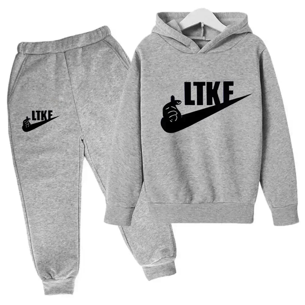 Hot Brand Designer Print Children Sport Hoodie+Pant Suit 2pcs Set Kids Boy Girl Clothing Spring Autumn Casual Fashion Tracksuit