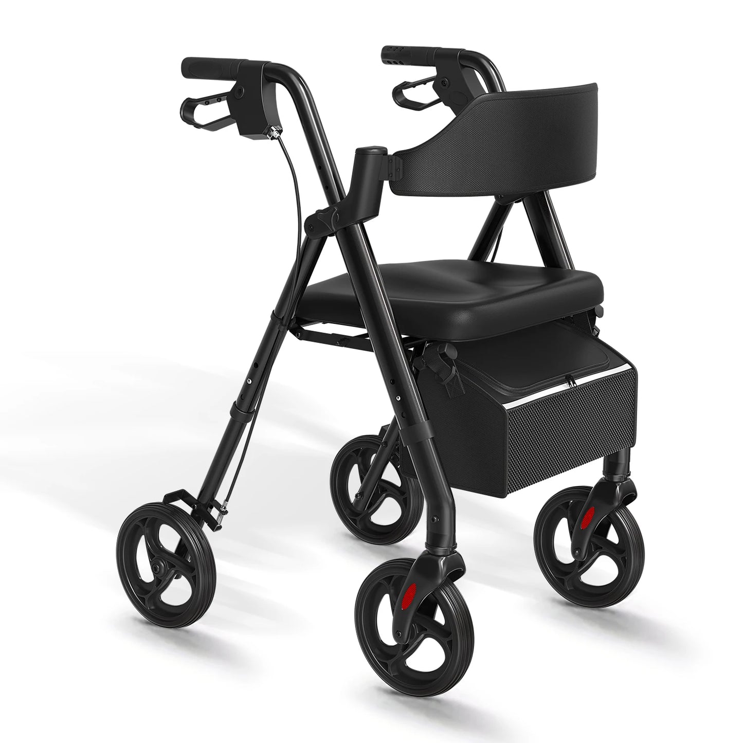 MaiDeSiTe Rollator Walkers For Seniors, Foldable Walker With Seat, Rollator Walker With Durable Aluminum, 8" Big Wheels For All